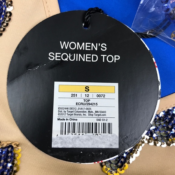 Tracy Reese NM Target Blue Tan Sequin Sheer Top - Picture 5 of 8